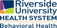 Logo of Riverside University Health System, featuring colorful geometric shapes and the text 